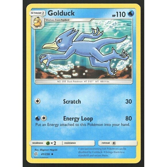 Golduck 41/236  Cosmic Eclipse Regular Uncommon Pokemon HP - Picture 1 of 3
